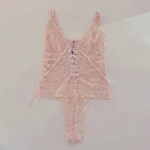 New without tags - Free People - Pink - lace thong one piece